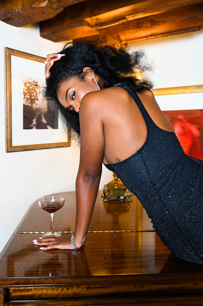 ORION'S SPARKLE MAXI DRESS - BLACK